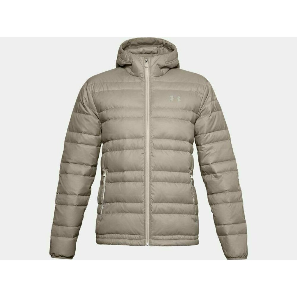 Mens Under Armour Jacket XL Insulated Hoodie Highland Buff Summit White Down NWT